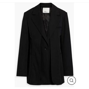 3.1 Phillip Lim Black Wool Blend Deconstructed Tailored Jacket Size 6